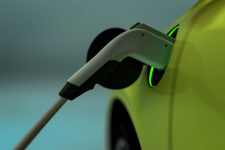 Electric vehicle with plug image