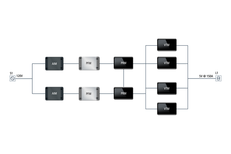 Power chain for server docking station shelf power