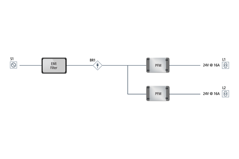Power chain for architectural LED lighting