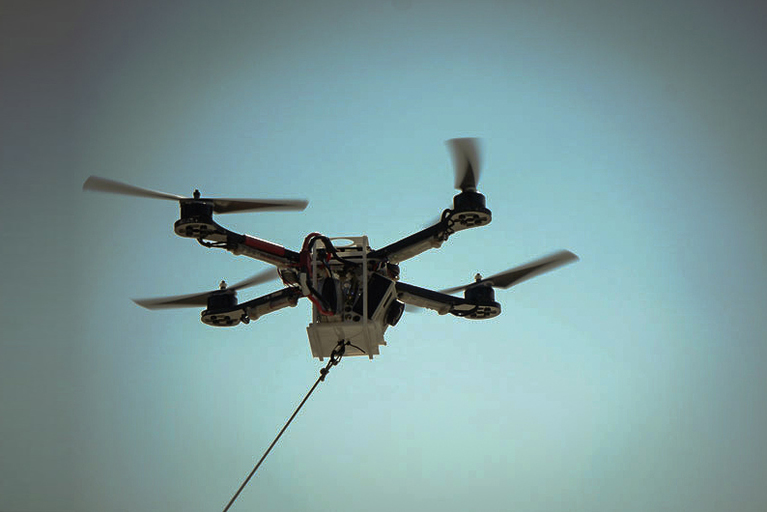 Photo of a tethered drone