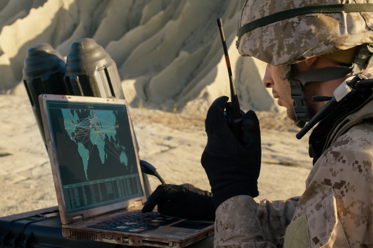 Soldier with radio image