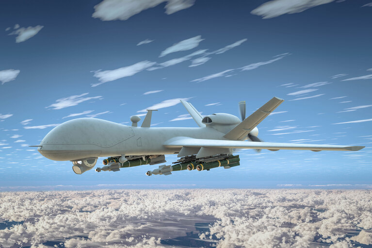 Electronic countermeasure on a defense drone