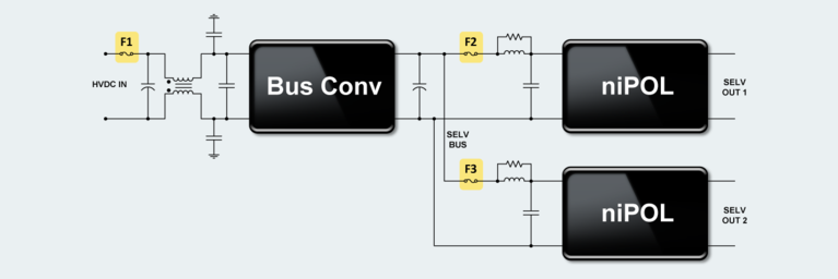 Fuse placements in a power system diagram